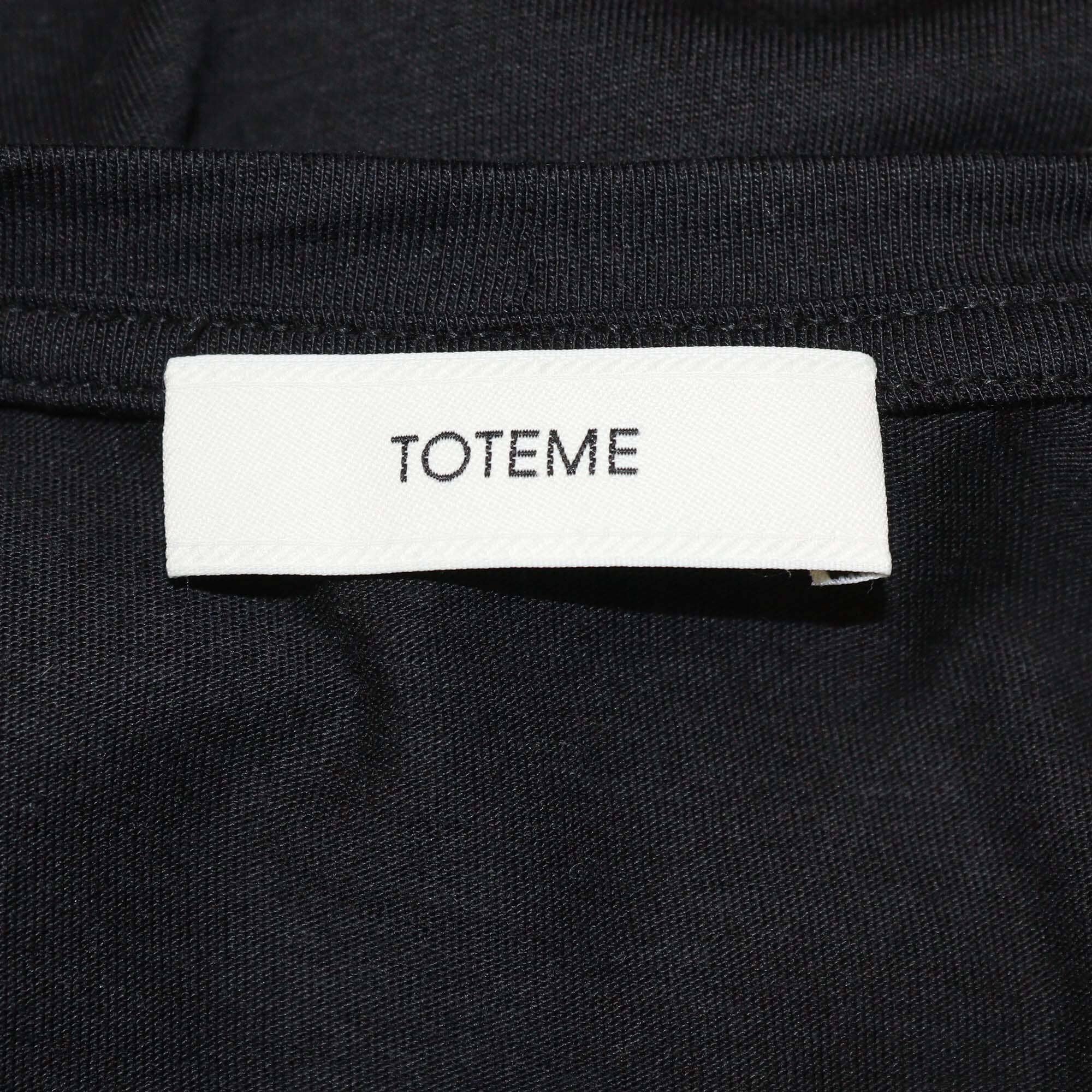 Toteme Black Crew Neck T-Shirt Womens Toteme 