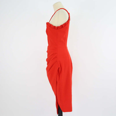 Lavish Alice Red Blend Polyester Ruched One-Shoulder Bodycon Dress