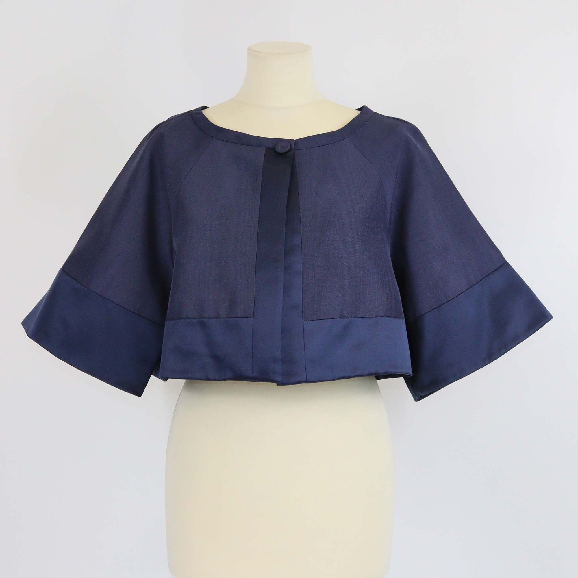Temperley Navy Blue Palais Cropped Jacket Womens Temperley 