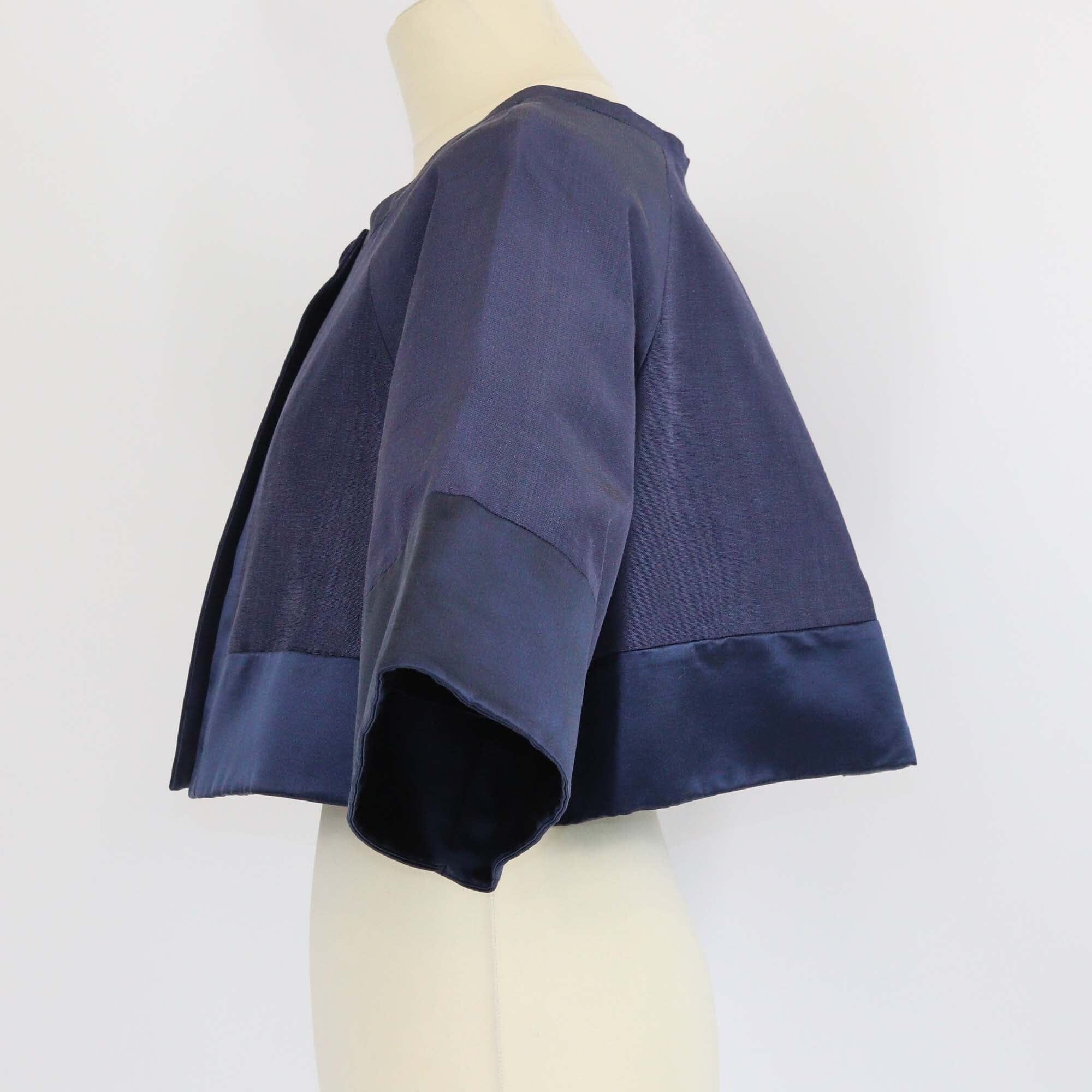 Temperley Navy Blue Palais Cropped Jacket Womens Temperley 