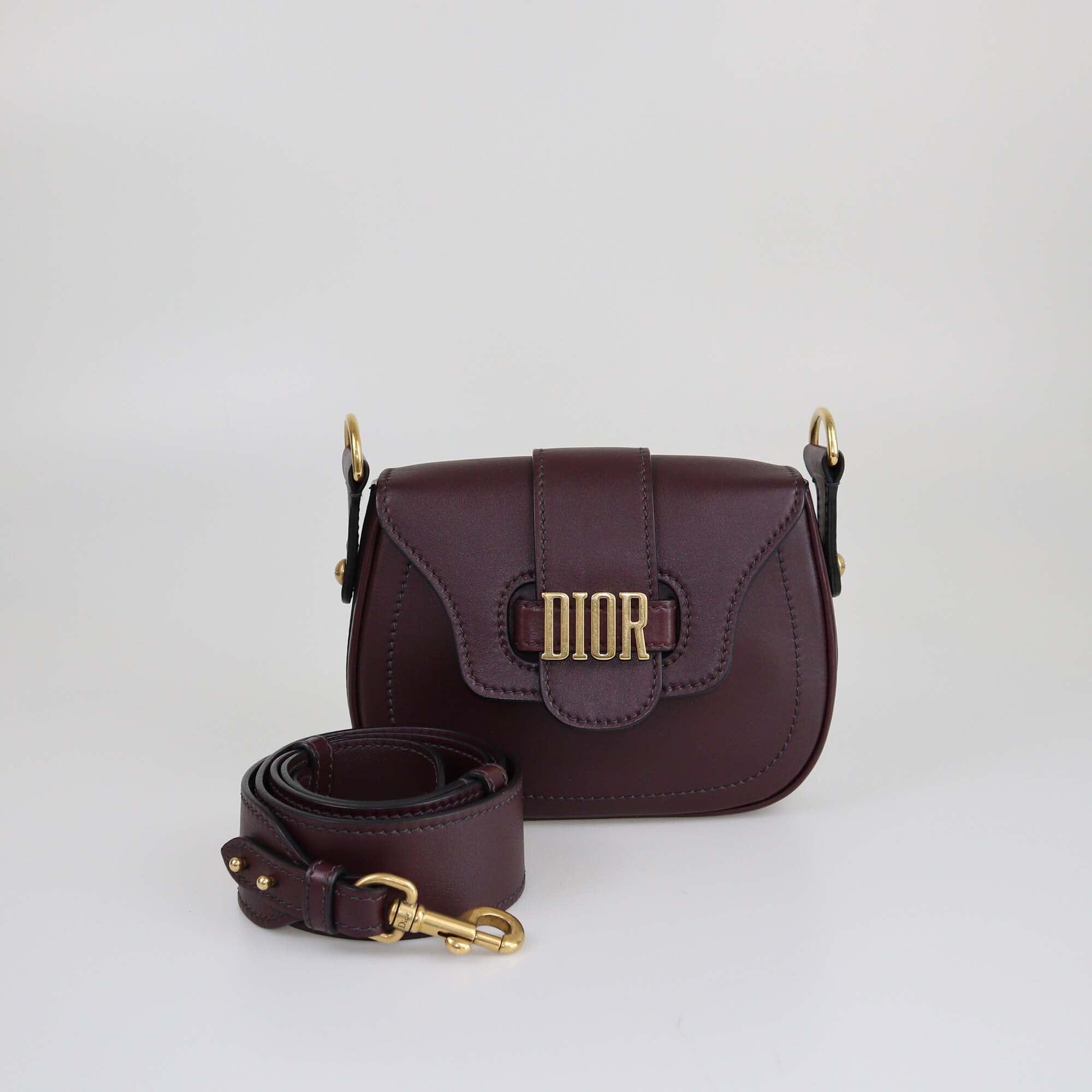 Christian Dior Burgundy Small D-Fence Saddle Bag Womens Christian Dior 