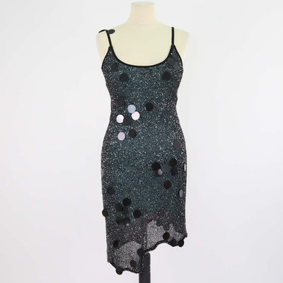 PH5 Black Polyester Sequin Embellished Knitted Mini Dress