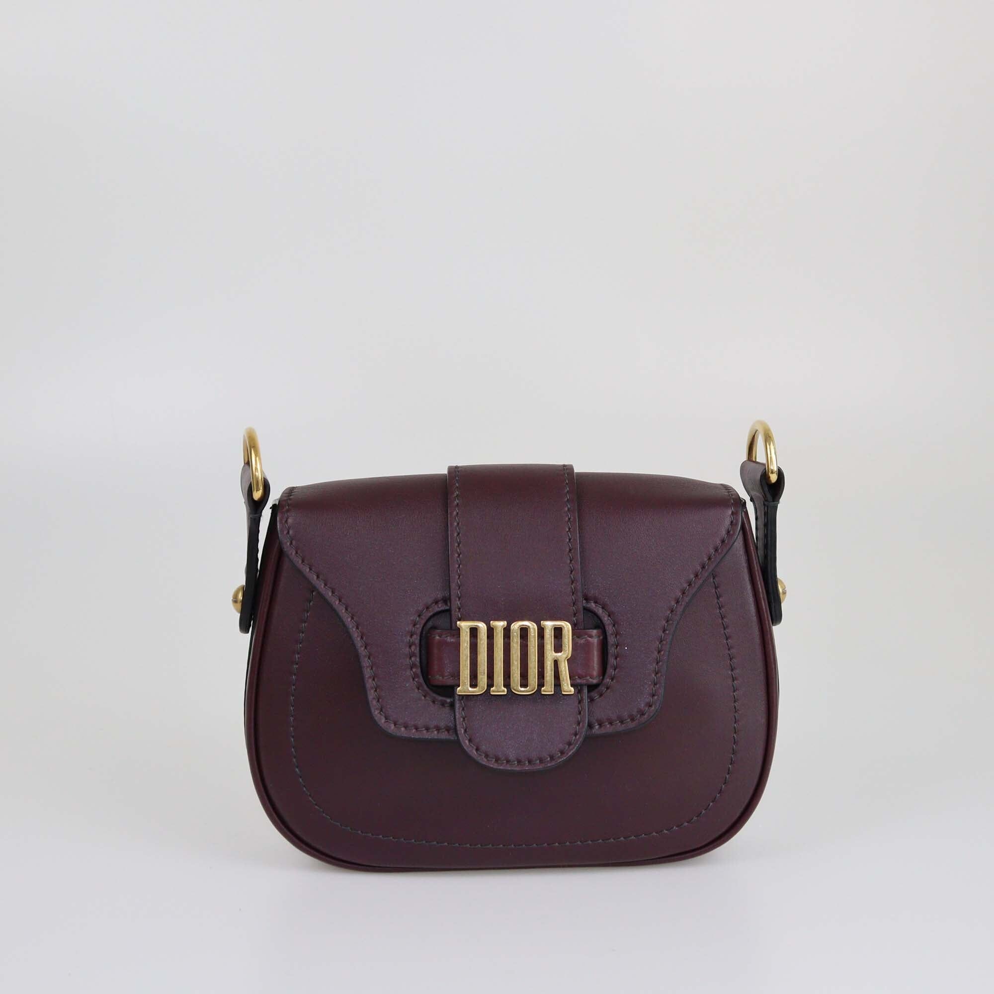 Christian Dior Burgundy Small D-Fence Saddle Bag Womens Christian Dior 