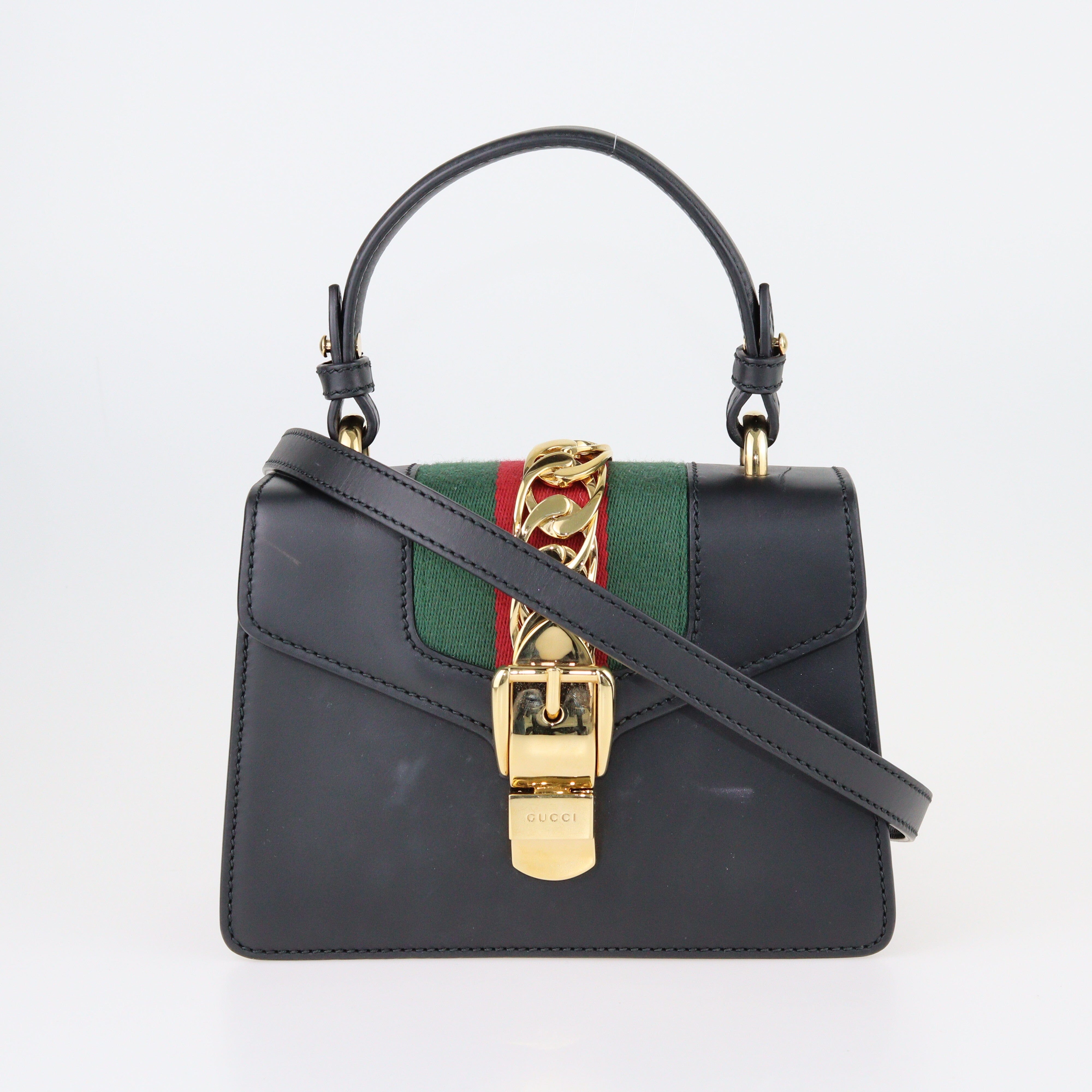 Black Mini Sylvie Chain Crossbody Bag Bags Gucci 
