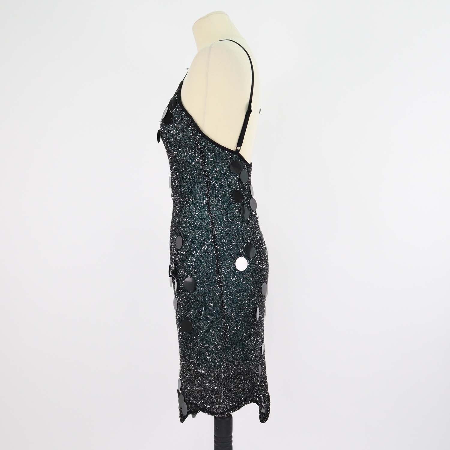PH5 Black Polyester Sequin Embellished Knitted Mini Dress