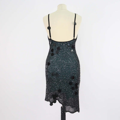PH5 Black Polyester Sequin Embellished Knitted Mini Dress