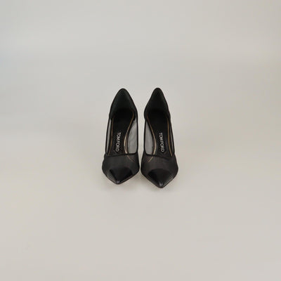 Tom Ford Black Mesh Cap Pointed Toe Pumps Womens Tom Ford 