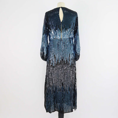 Rixo Metallic Viscose Sequins Midi Dress