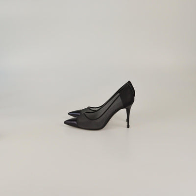 Tom Ford Black Mesh Cap Pointed Toe Pumps Womens Tom Ford 