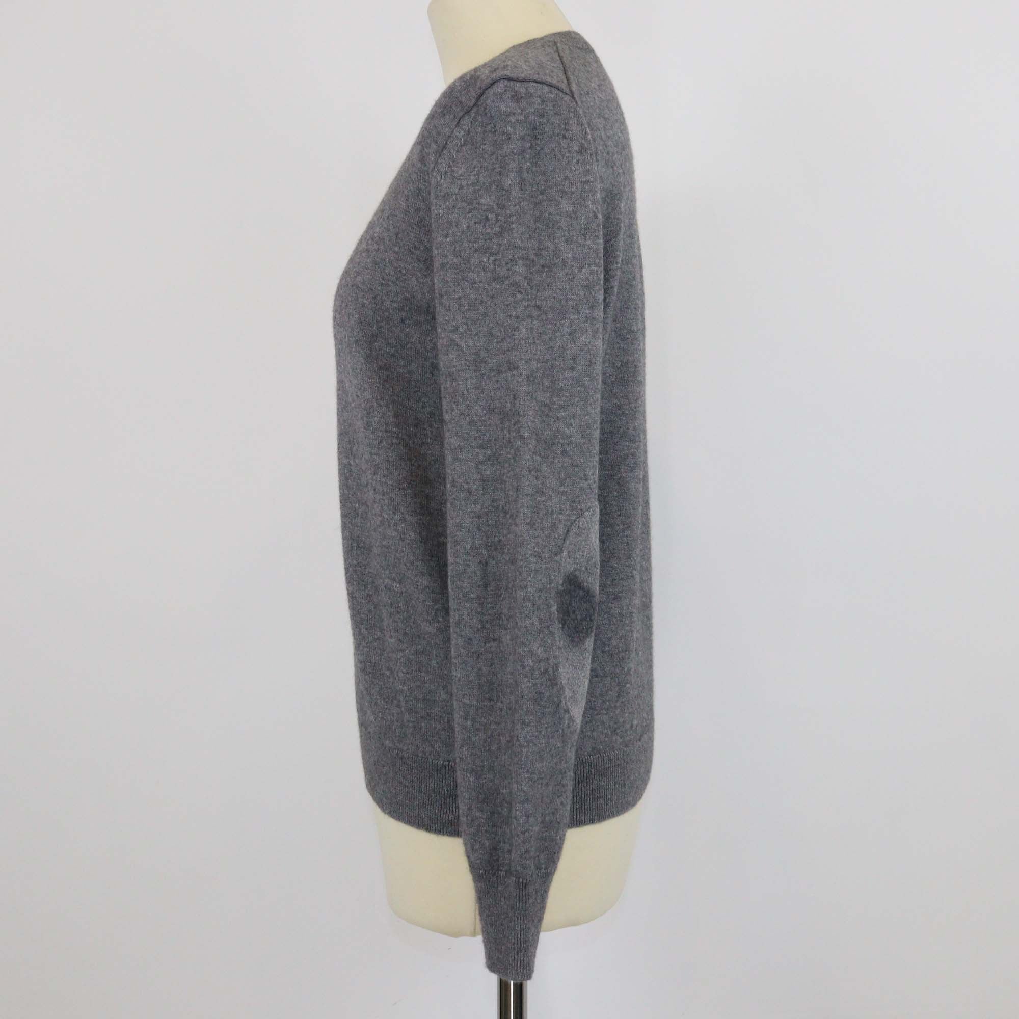 Burberry Brit Grey Cashmere & Cotton Round Neck Long Sleeve Sweater