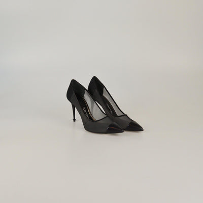 Tom Ford Black Mesh Cap Pointed Toe Pumps Womens Tom Ford 