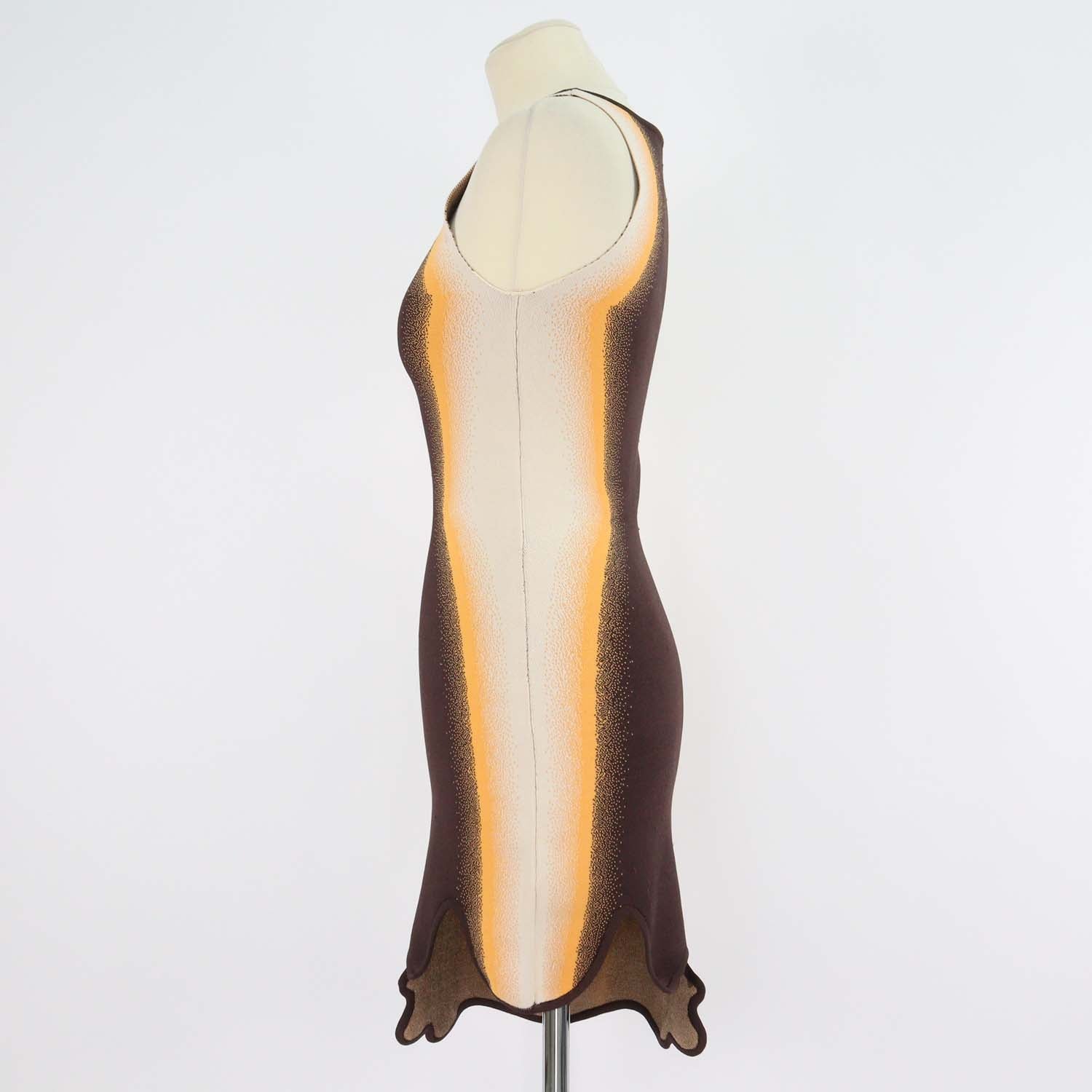 PH5 Tricolor Blend Viscose Aster Wavy Asymmetrical Dress