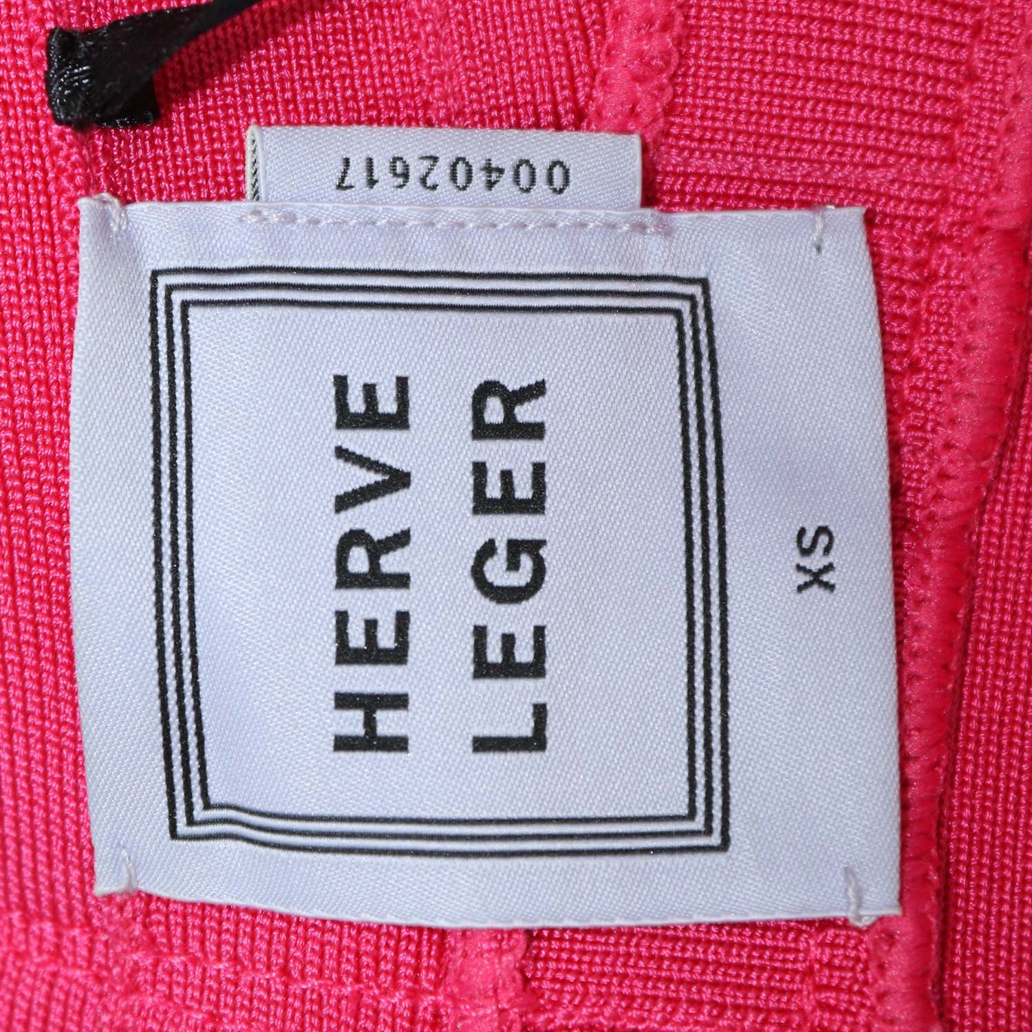 Herve Leger Bright Pink Blend Rayon Knit Bandage One Shoulder Sydney Mini Dress