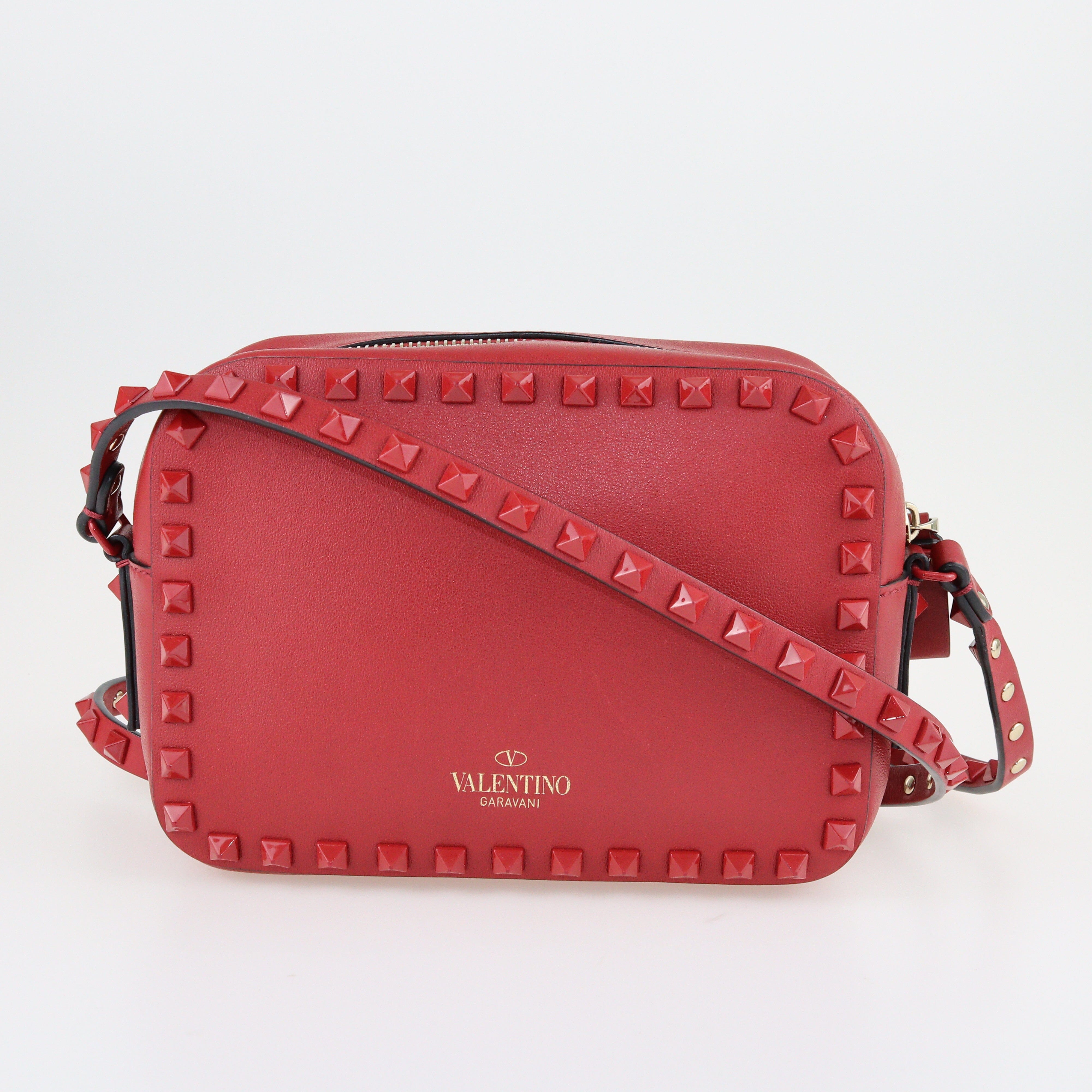 Red Rockstud Camera Crossbody Bag Bags Valentino 