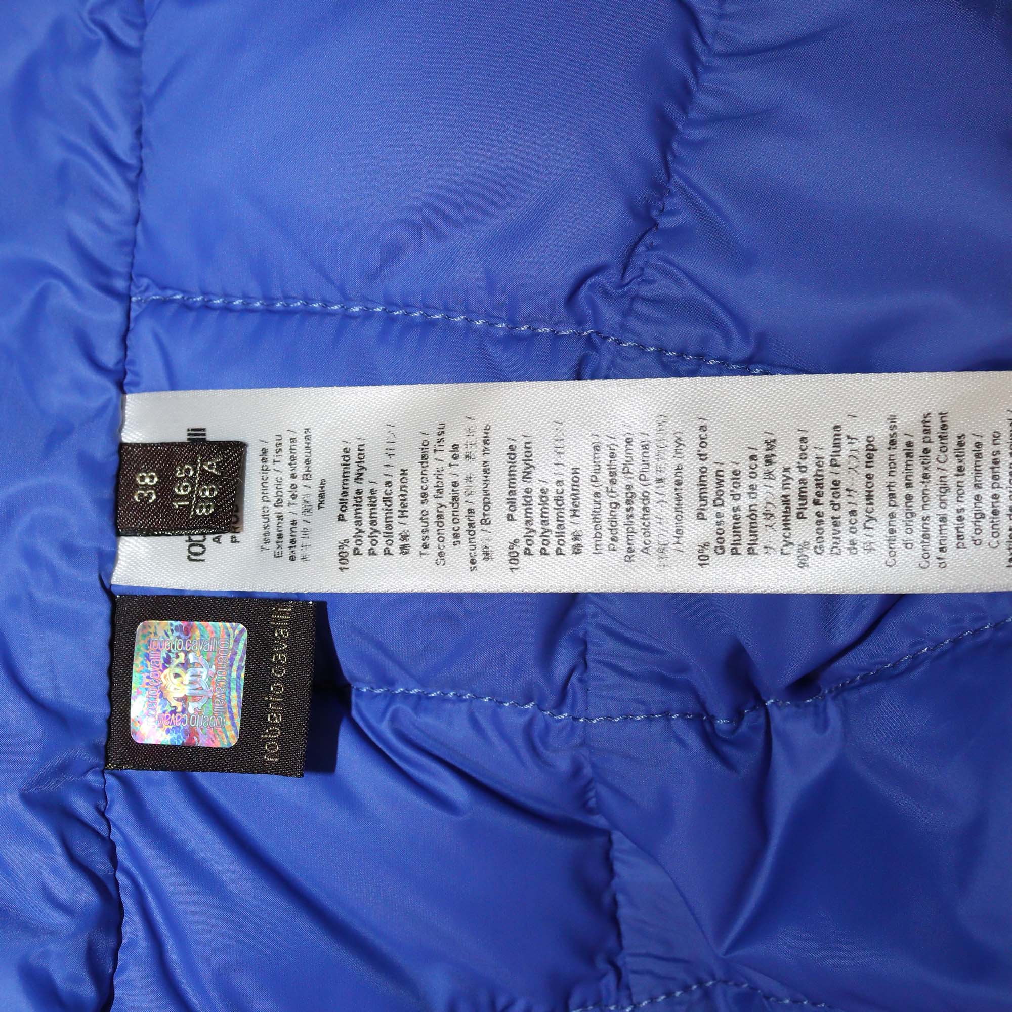 Roberto Cavalli Multicolor Tropical Floral Print Puffer Jacket