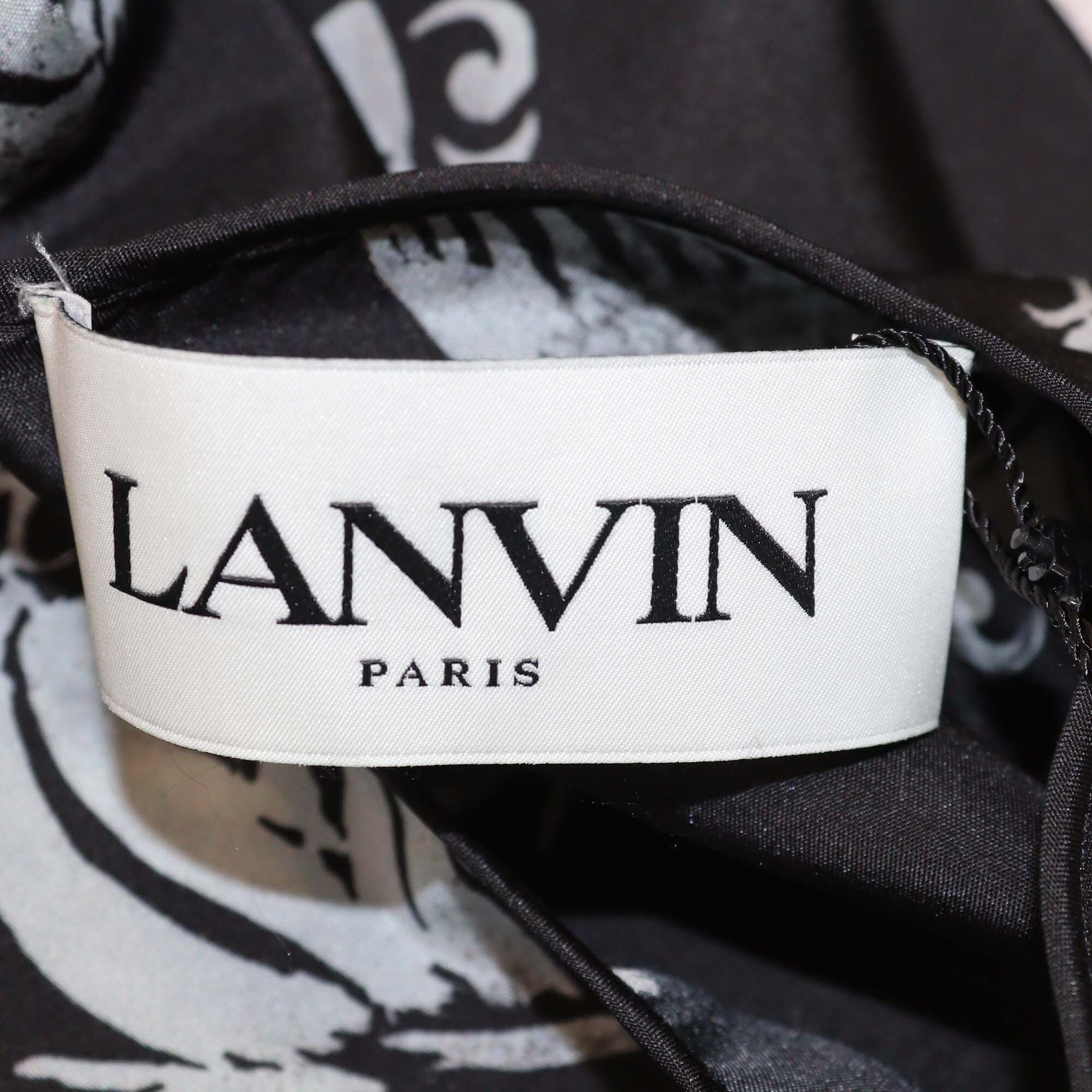 Lanvin Black/White Printed Long Sleeve Blouse Womens Lanvin 