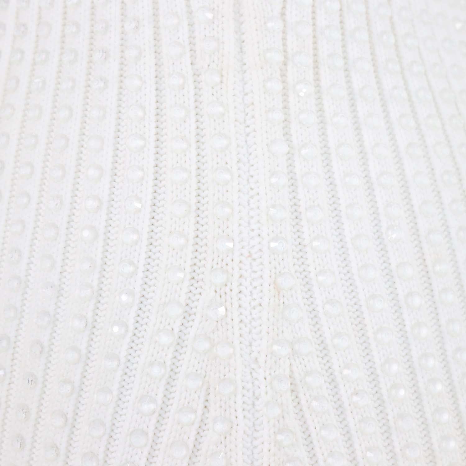 Alexander Wang White Clear Crystals Ribbed Mini Dress