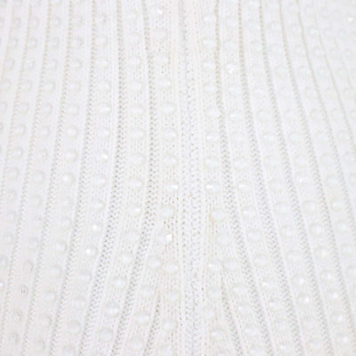 Alexander Wang White Clear Crystals Ribbed Mini Dress