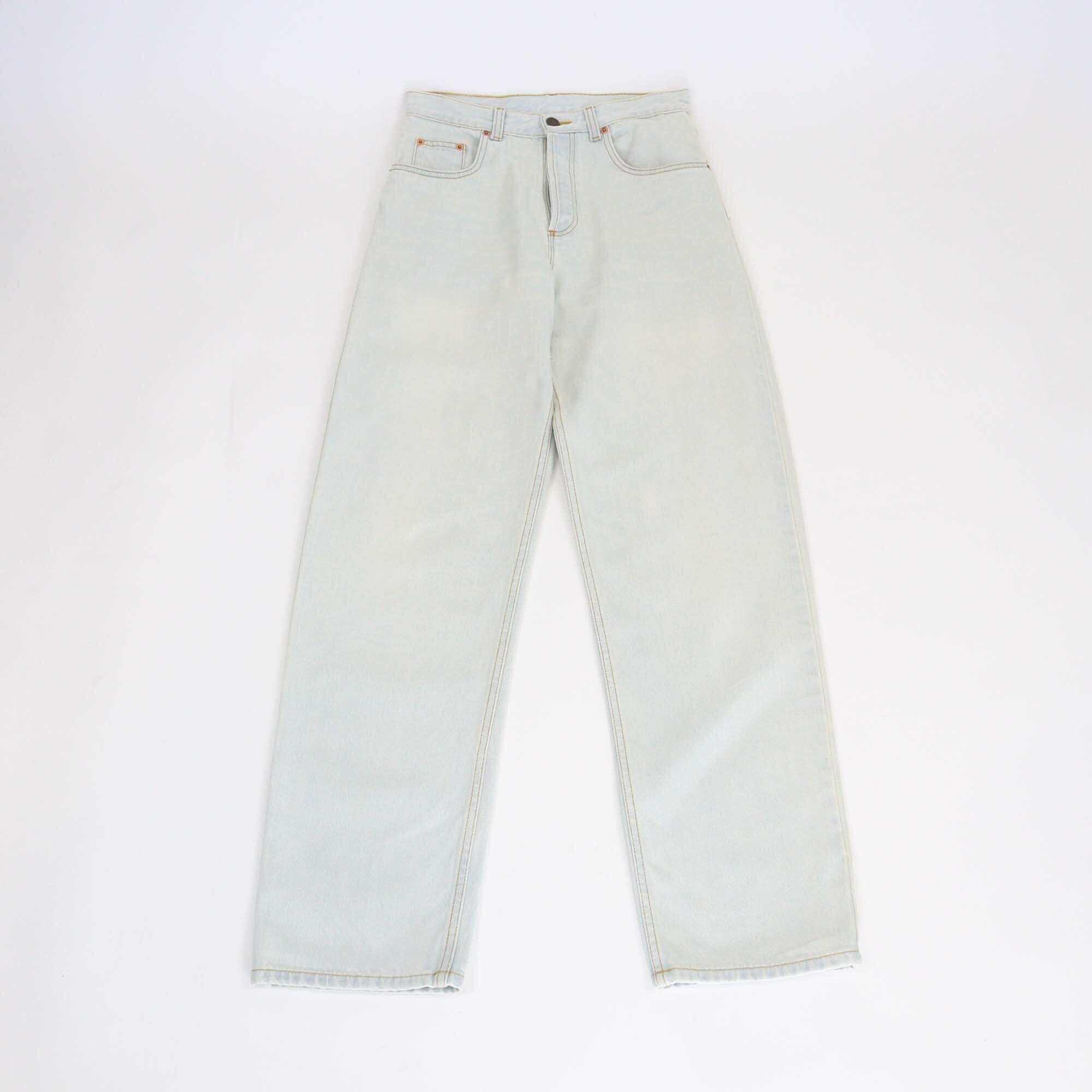 Gucci Wash Blue Denim Button Fly Pants Womens Gucci 