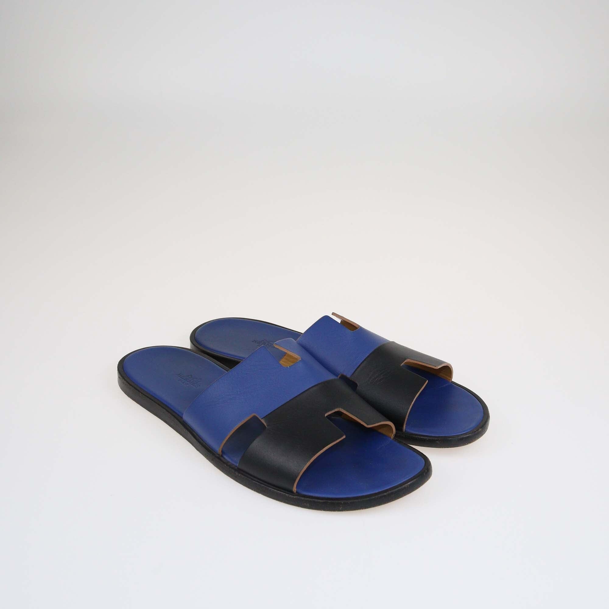 Hermes Blue/Black Izmir Sandals Shoes Hermes 