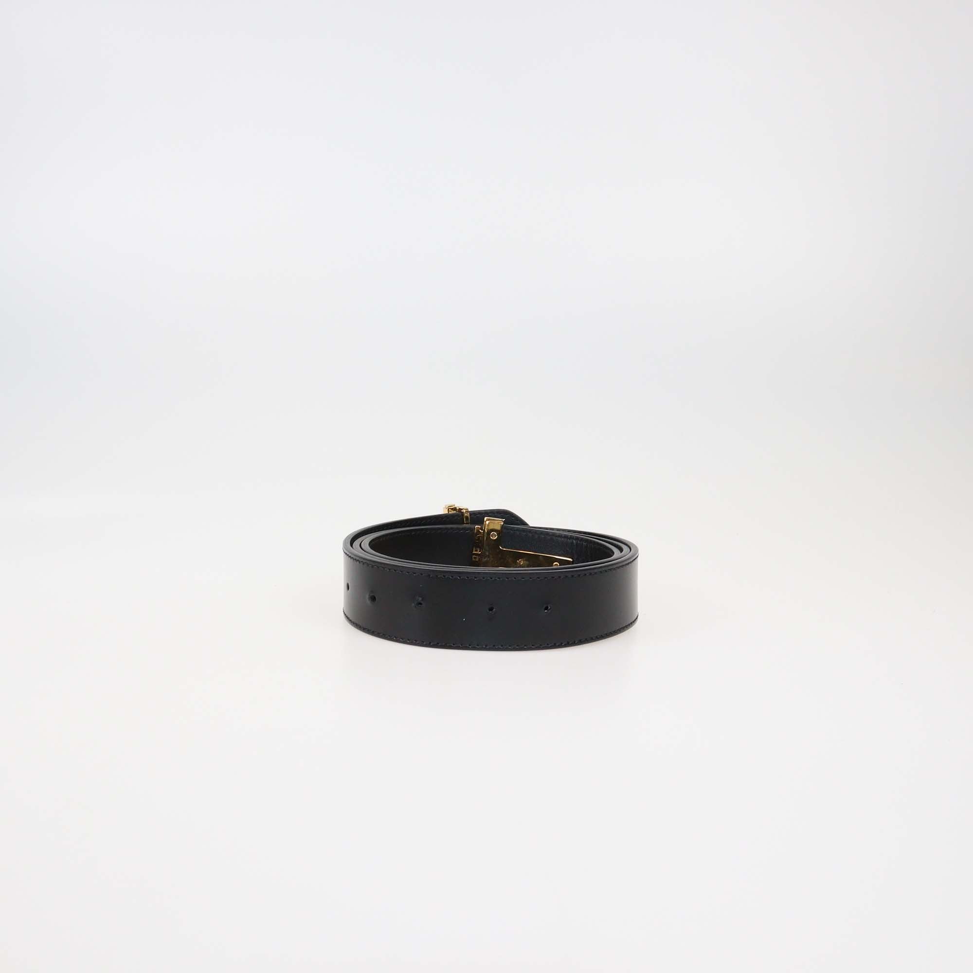 Tom Ford Black Leather Double T-Buckle Belt