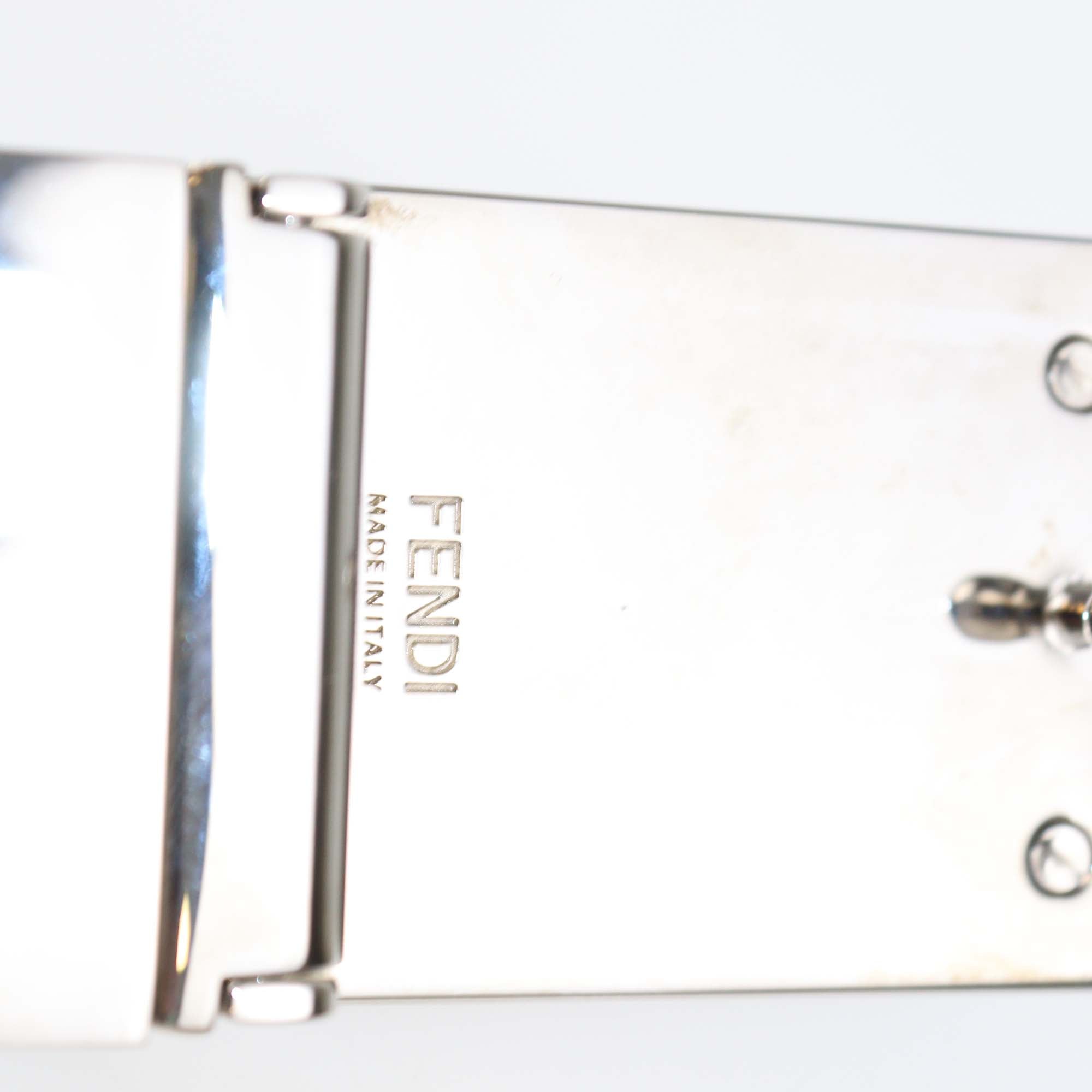 Fendi Black/Blue Leather Reversible Vocabulary Belt