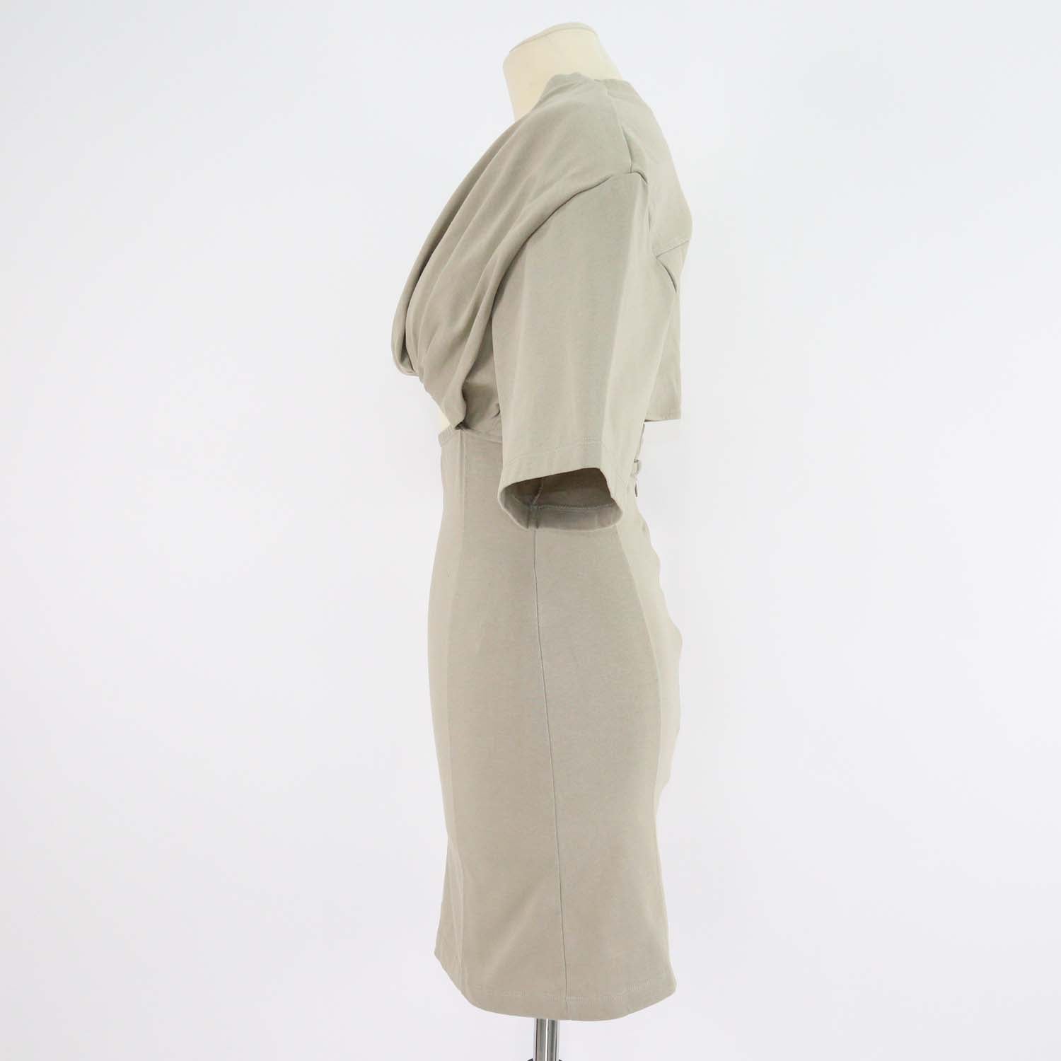 Jacquemus Light Khaki Cotton La Robe Bahia Cut-Out Shirt Dress