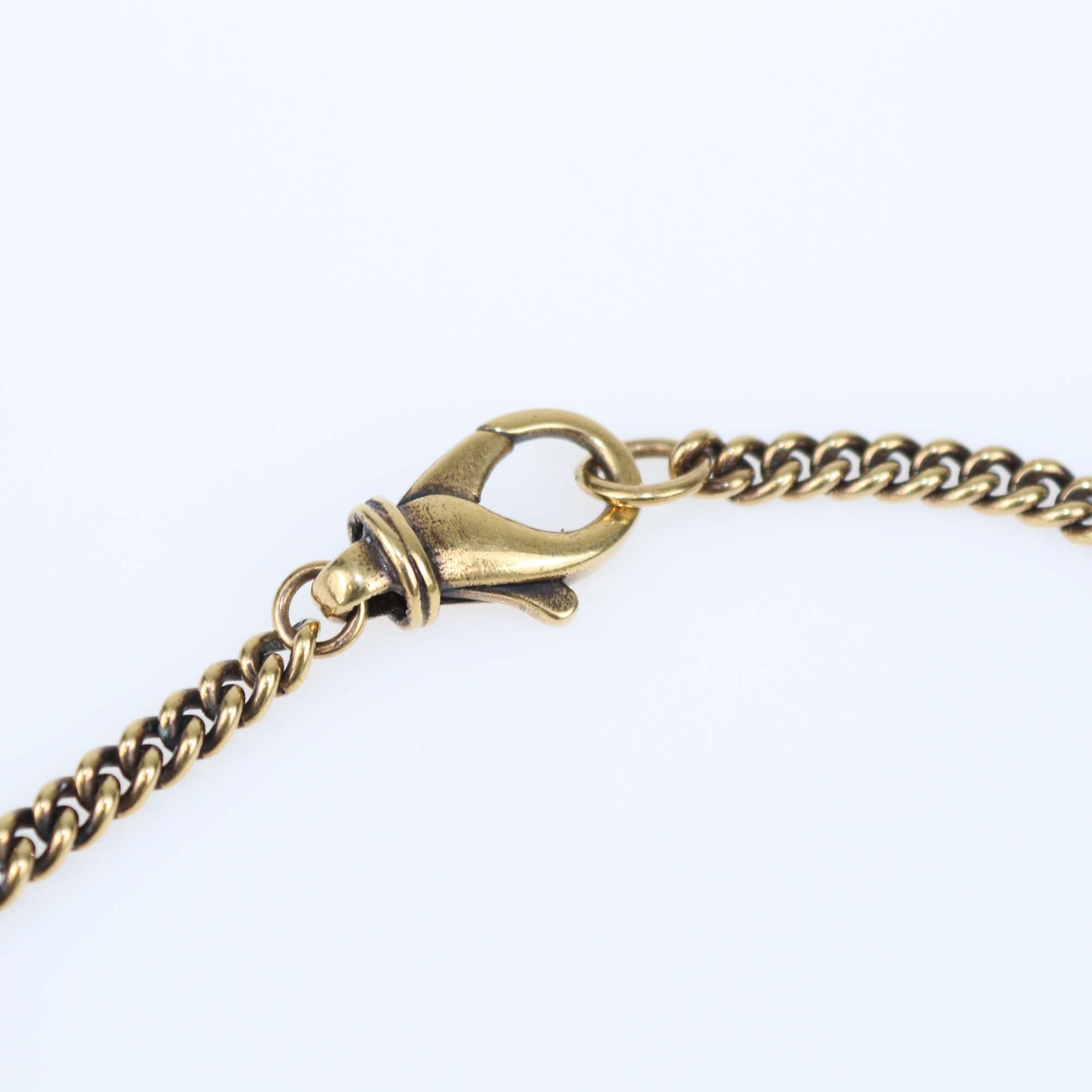 Bealenciaga Gold Tone Metal Typo Necklace