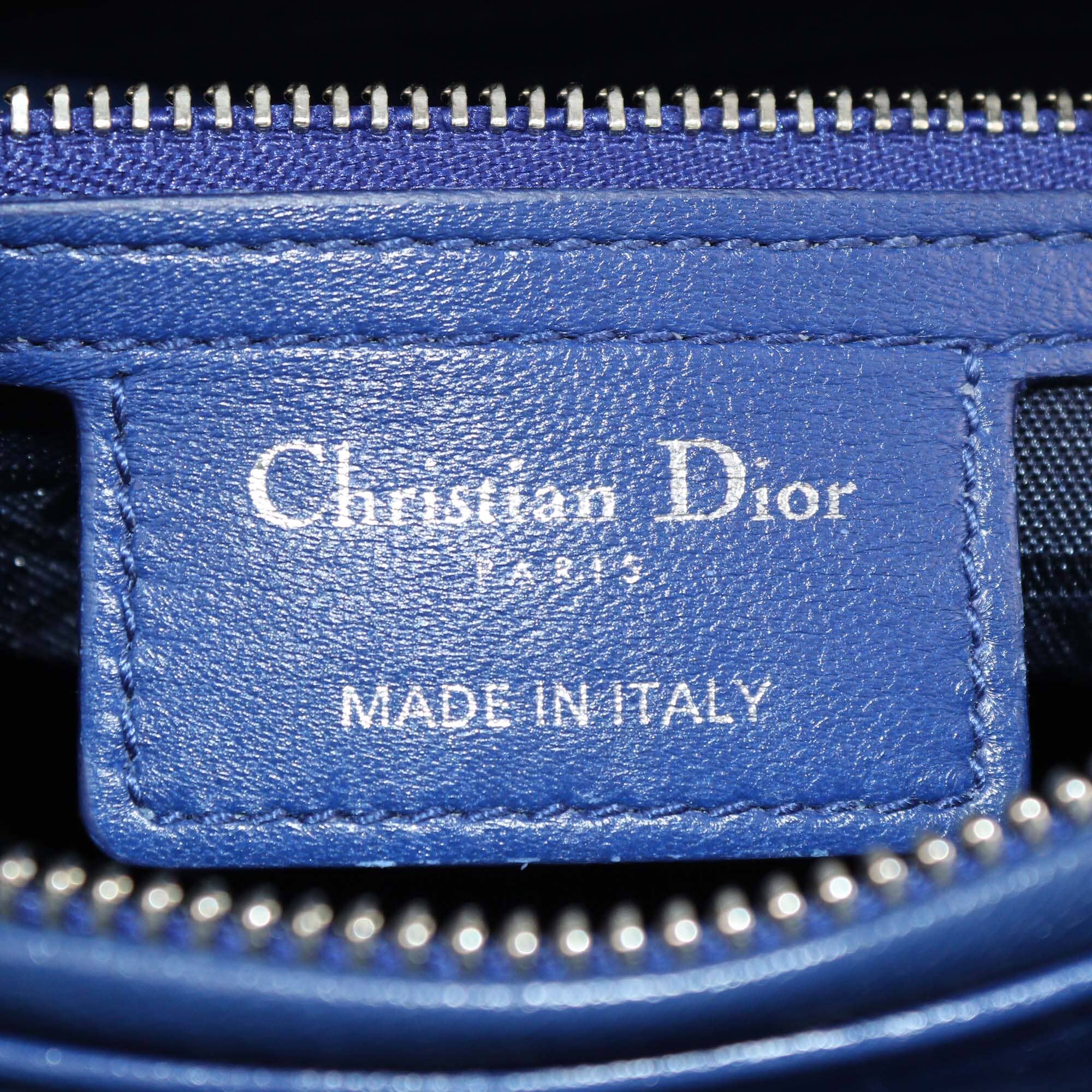 Christian Dior Blue Cannage Medium Lady Dior Tote Womens Christian Dior 