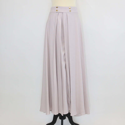 Loro Piana Light Mauve Linen Petra Pleated Maxi Skirt