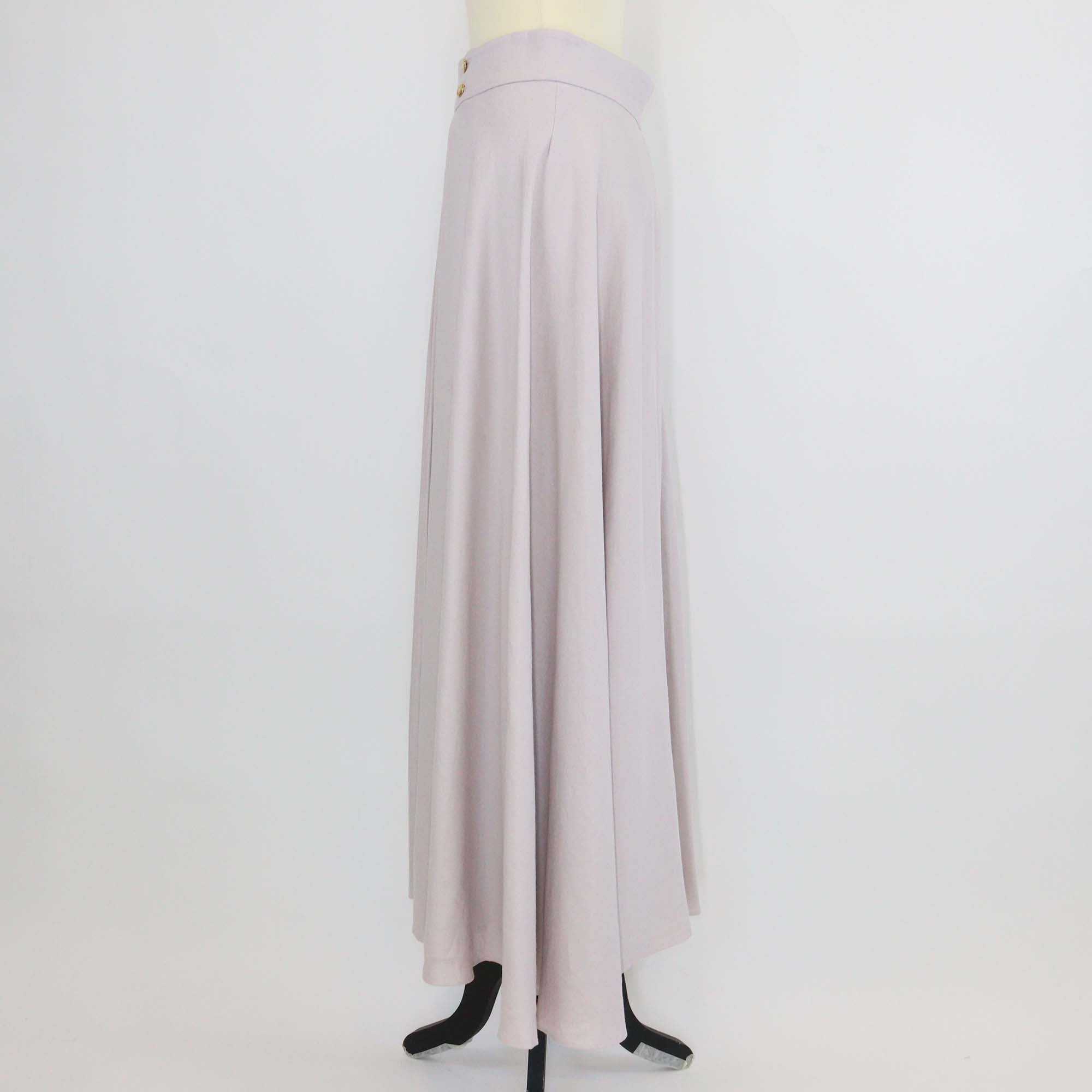 Loro Piana Light Mauve Linen Petra Pleated Maxi Skirt