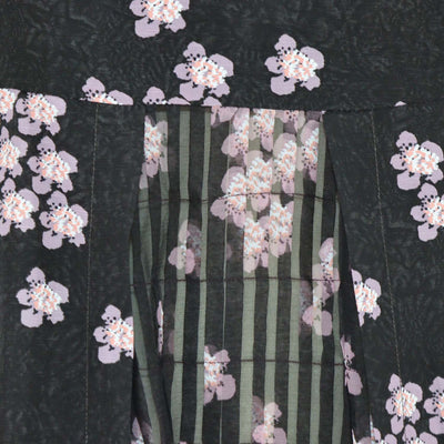 Marni Black/Pink Blend Silk Printed Sakura V-Neck Midi Dress