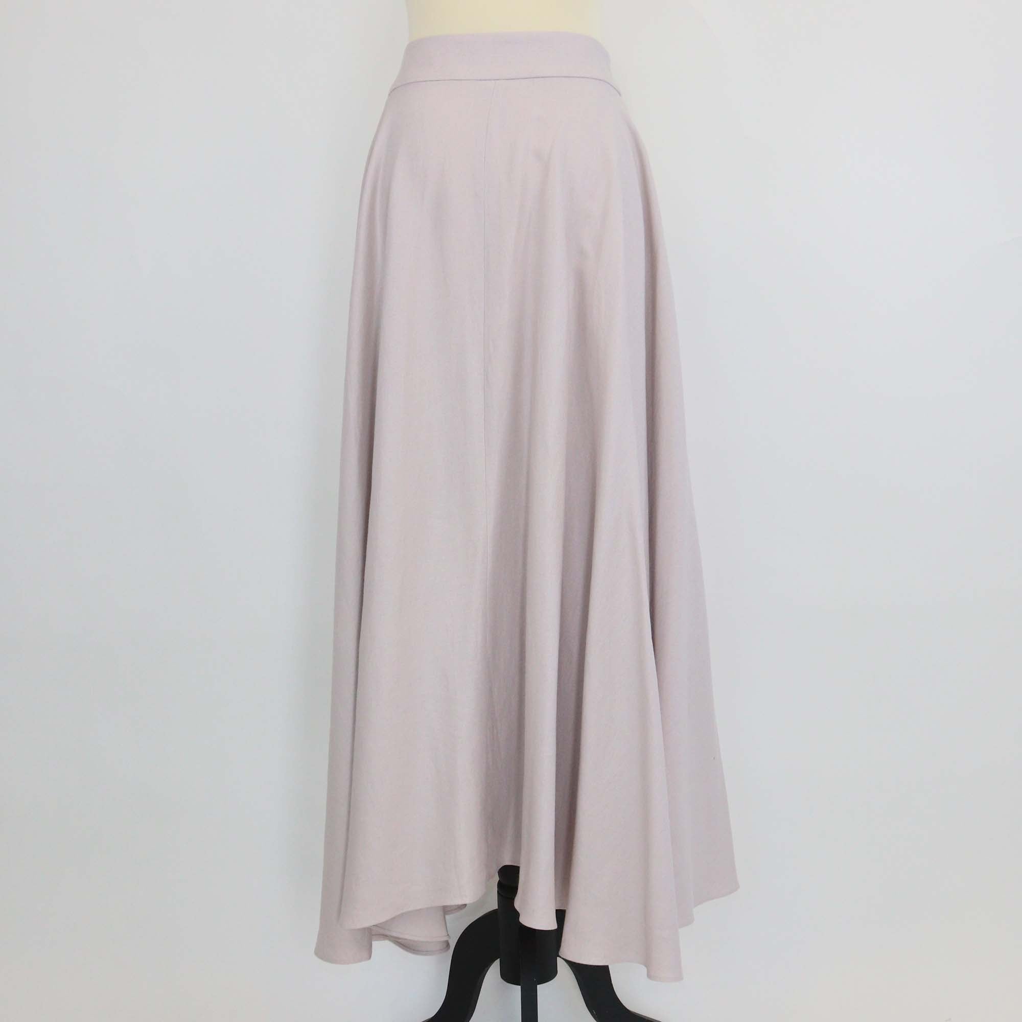 Loro Piana Light Mauve Linen Petra Pleated Maxi Skirt