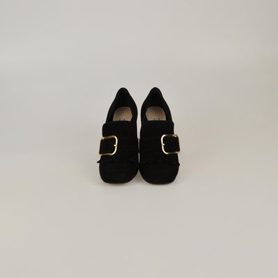 Prada Black Fringed Pumps Womens Prada 