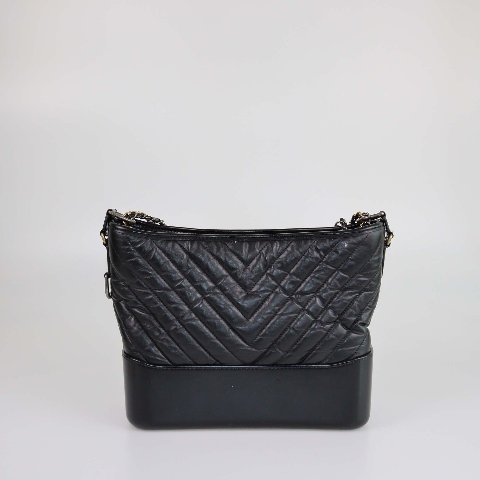 Chanel Black Chevron Gabrielle Medium Bag Womens Chanel 