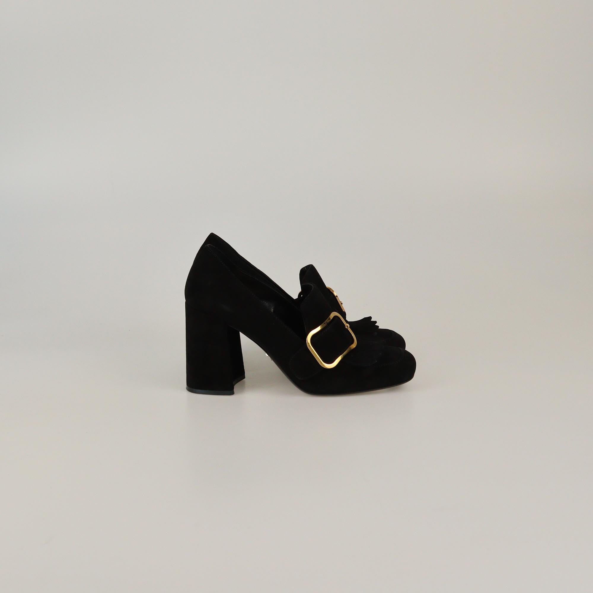 Prada Black Fringed Pumps Womens Prada 