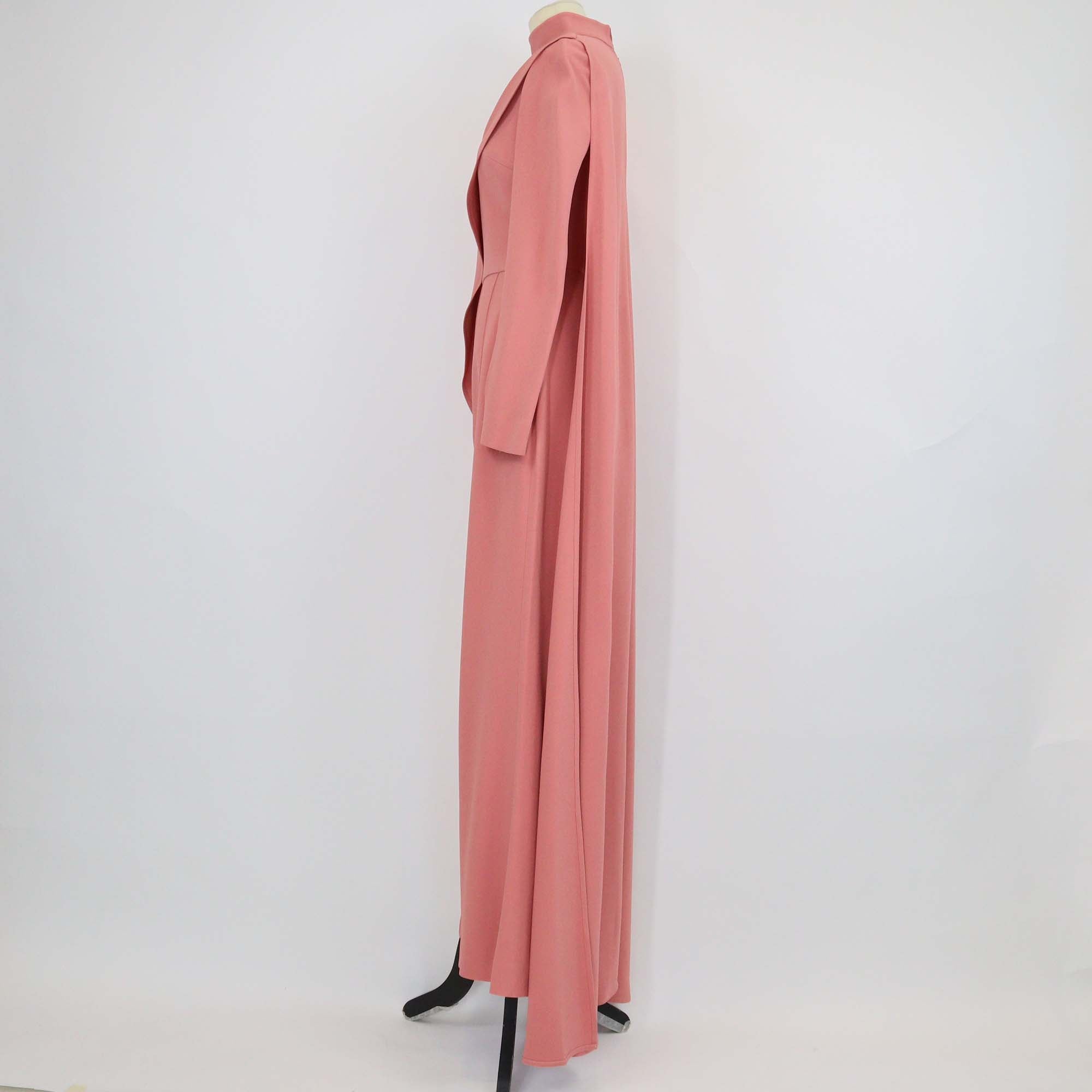 Elie Saab Pink Viscose Asymmetrical Cape Cady Jumpsuit