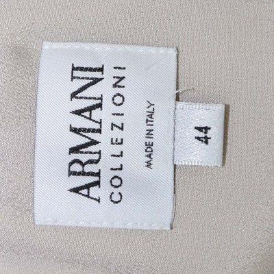 Armani Collezioni Metallic Beige Silk Thin Strap Square Neckline Mini Dress