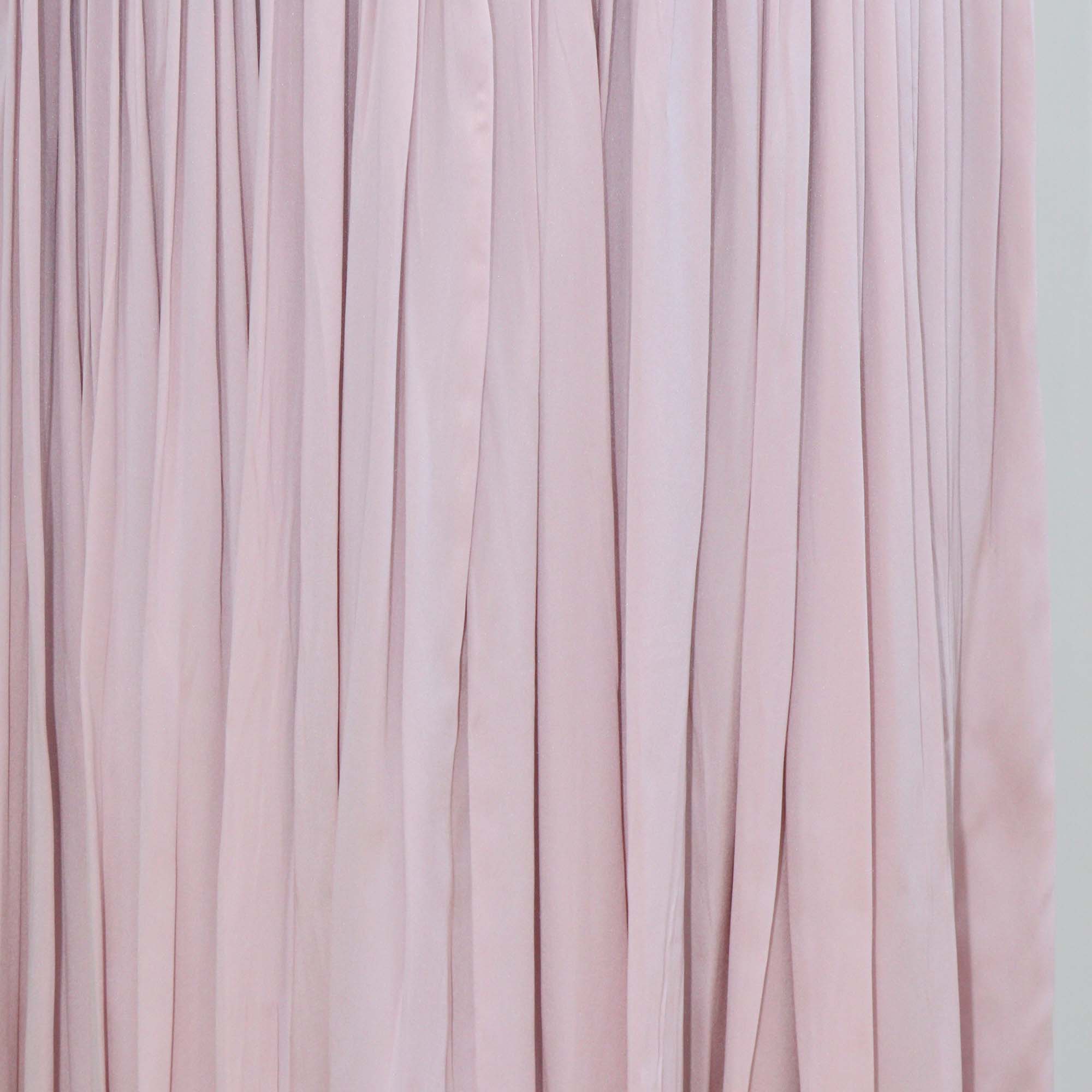 Prada Pink Satin Pleated Maxi Skirt