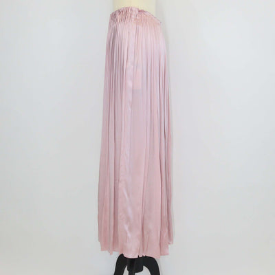 Prada Pink Satin Pleated Maxi Skirt
