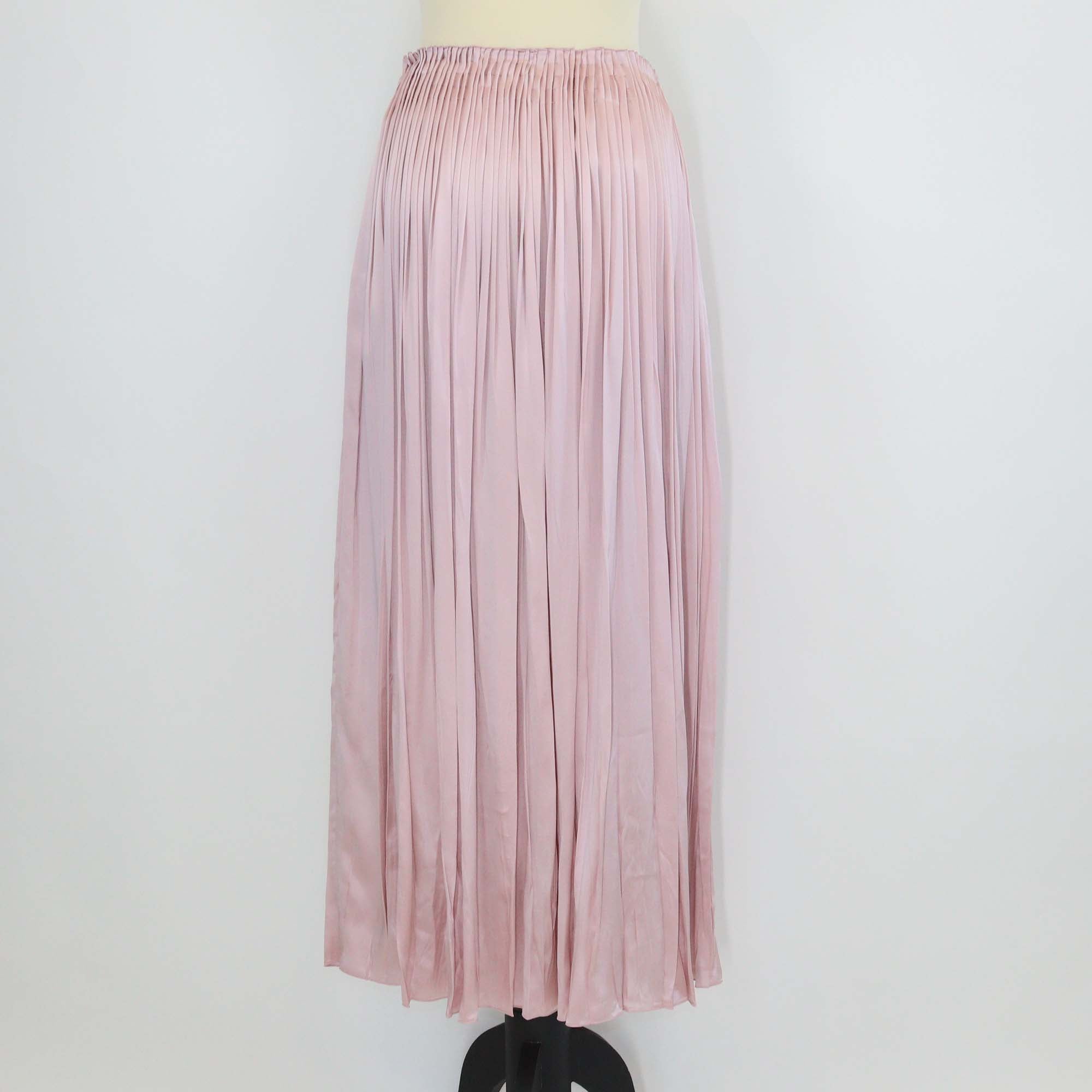 Prada Pink Satin Pleated Maxi Skirt