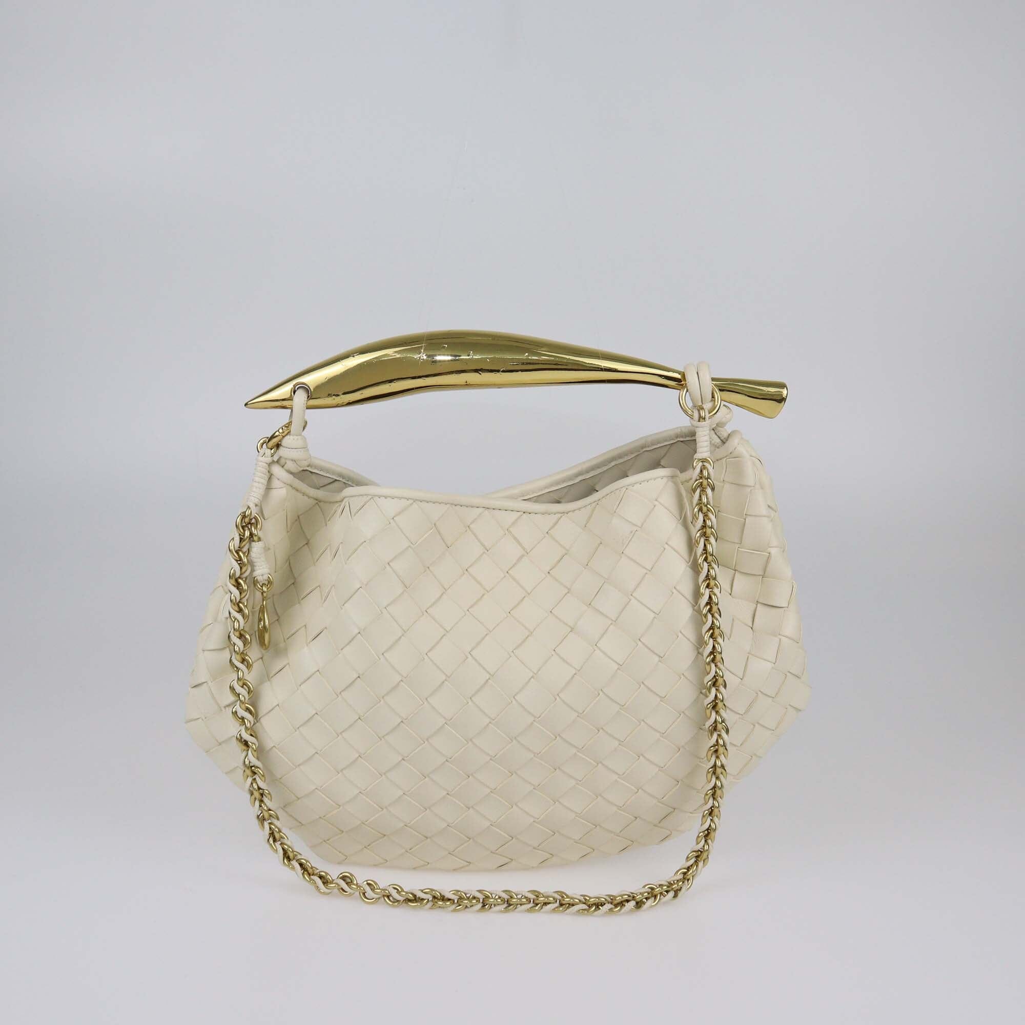 Bottega Veneta Cream Intrecciato Classic Chain Sardine Bag Womens Bottega Veneta 