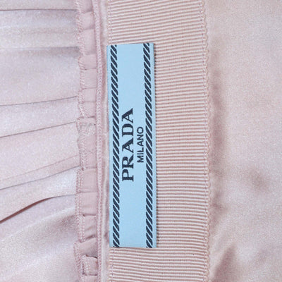 Prada Pink Satin Pleated Maxi Skirt