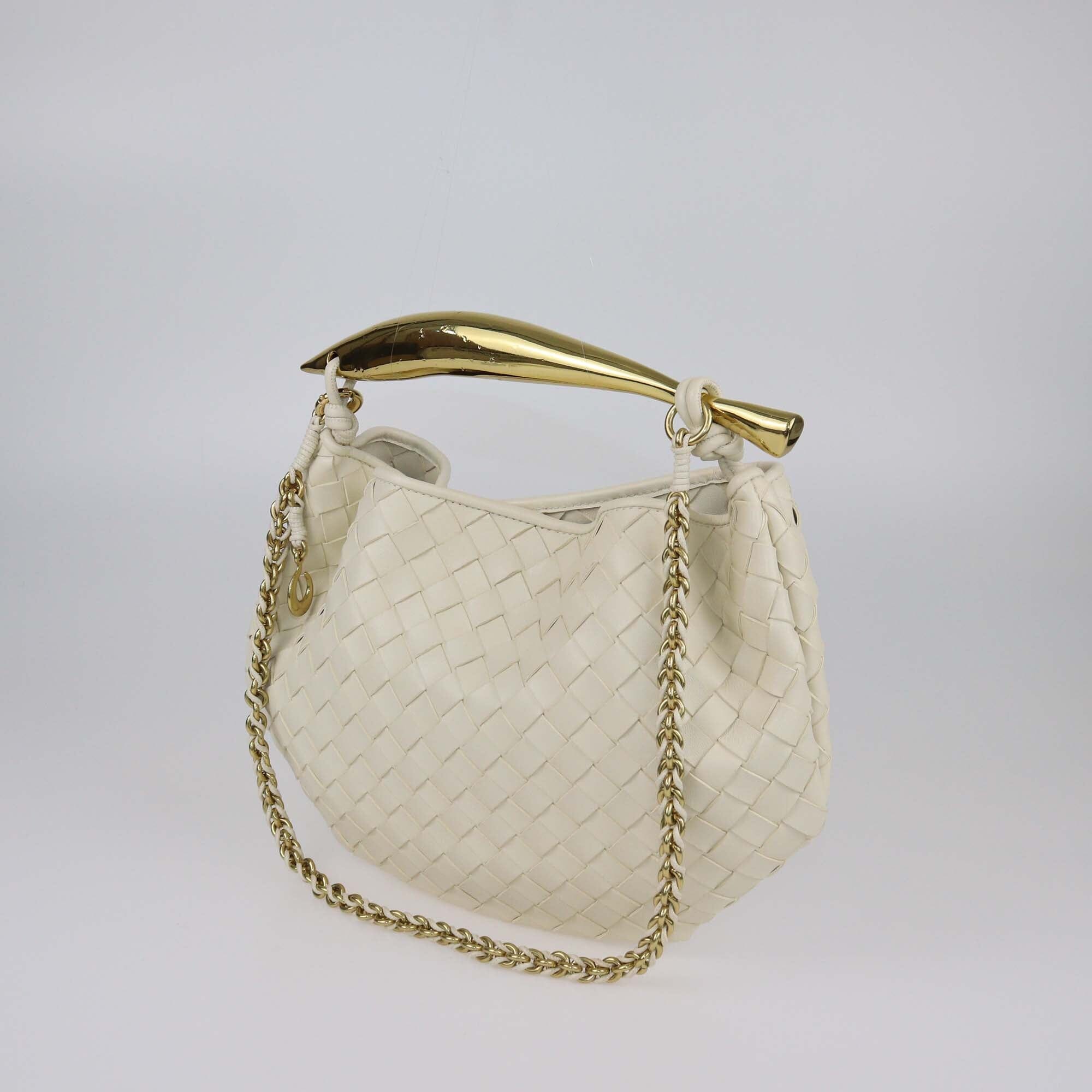 Bottega Veneta Cream Intrecciato Classic Chain Sardine Bag Womens Bottega Veneta 