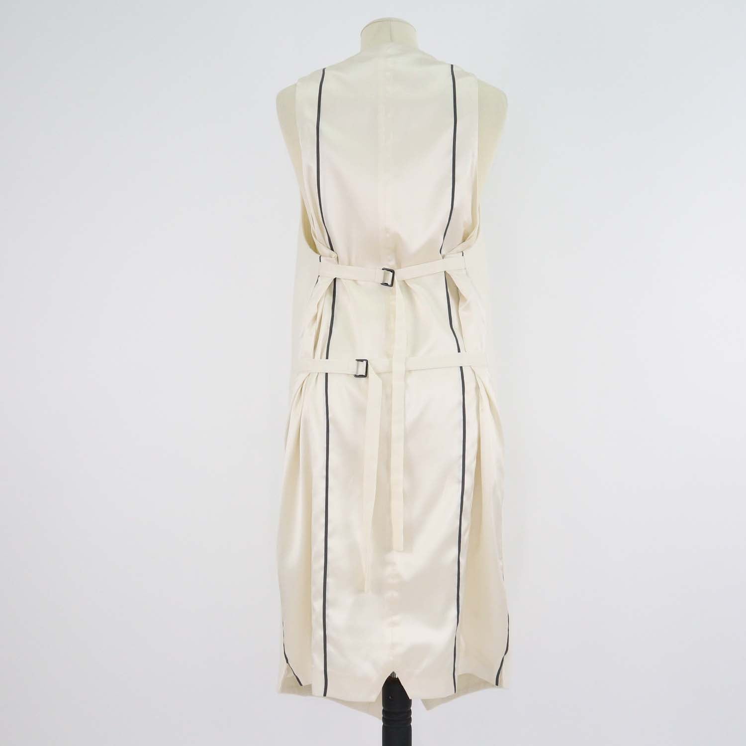 Ann Demeulemeester Cream Blend Wool and Silk Vest Dress