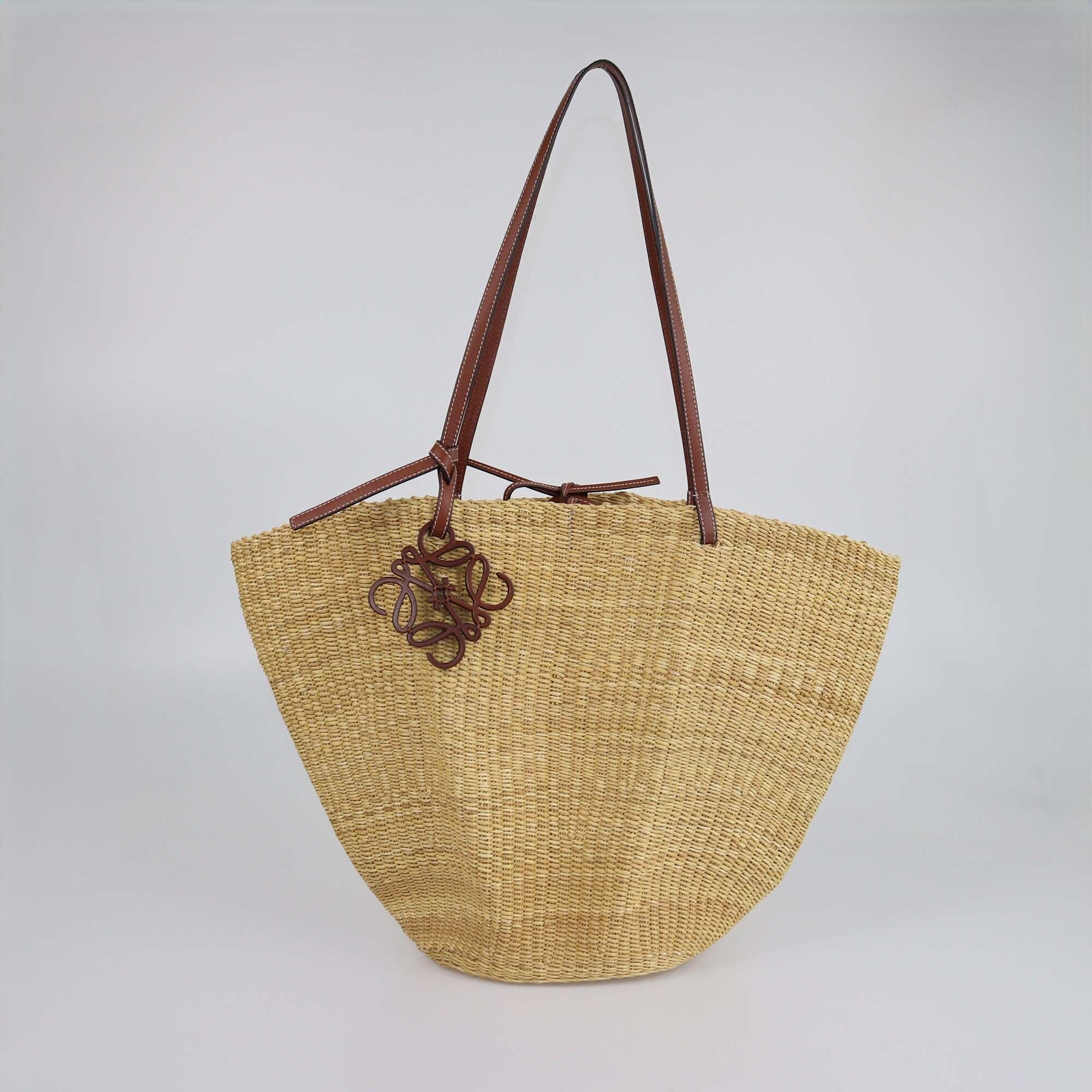 Loewe Beige Paula's Ibiza Wicker Basket Bag Womens Loewe 