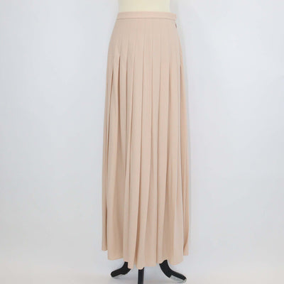 Loro Piana Beige Virgin Wool Romy Pleated Maxi Skirt