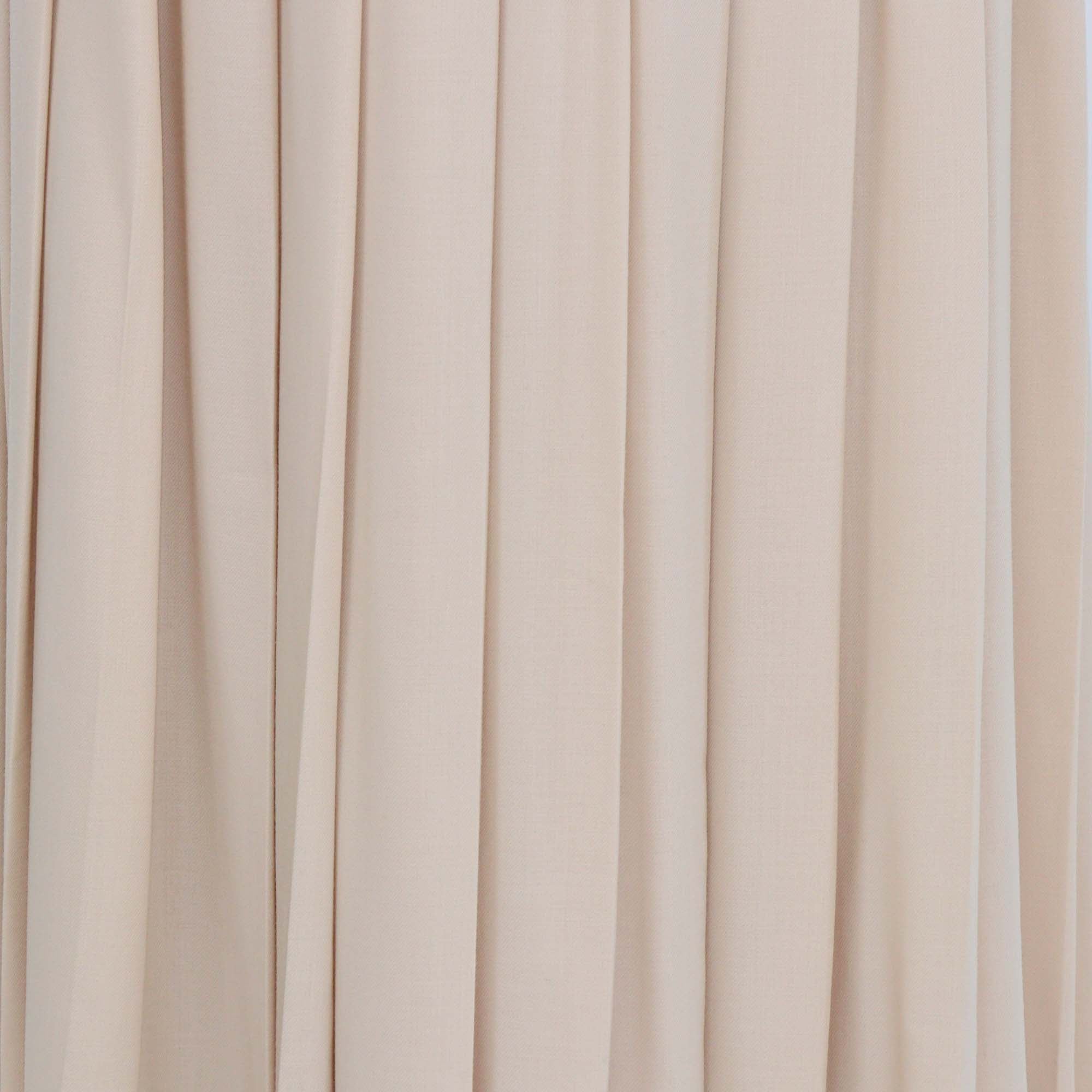 Loro Piana Beige Virgin Wool Romy Pleated Maxi Skirt