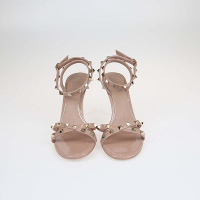 Valentino Old Rose Rockstud Plexi Heel Sandals. Shoes Valentino 