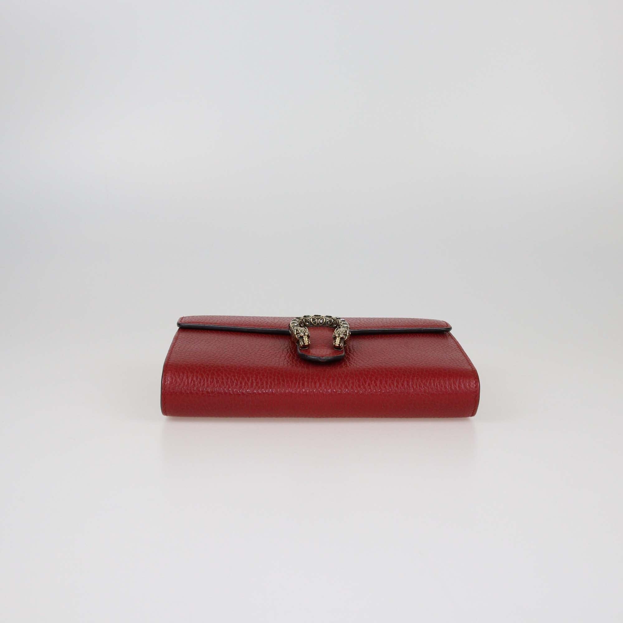 Gucci Red Dionysus Wallet On Chain Womens Gucci 